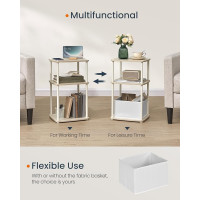 Produktbild för End Table Milky Coffee Color 34x30x58cm