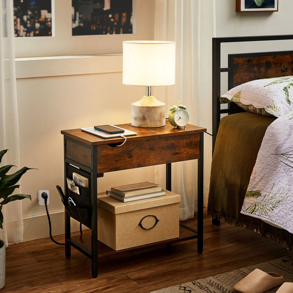 Produktbild för End Table Black, Antique Color 60x32x60cm