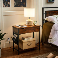 Produktbild för End Table Black, Antique Color 60x32x60cm