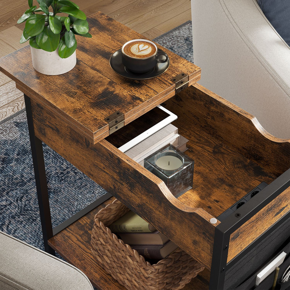 Produktbild för End Table Black, Antique Color 60x32x60cm