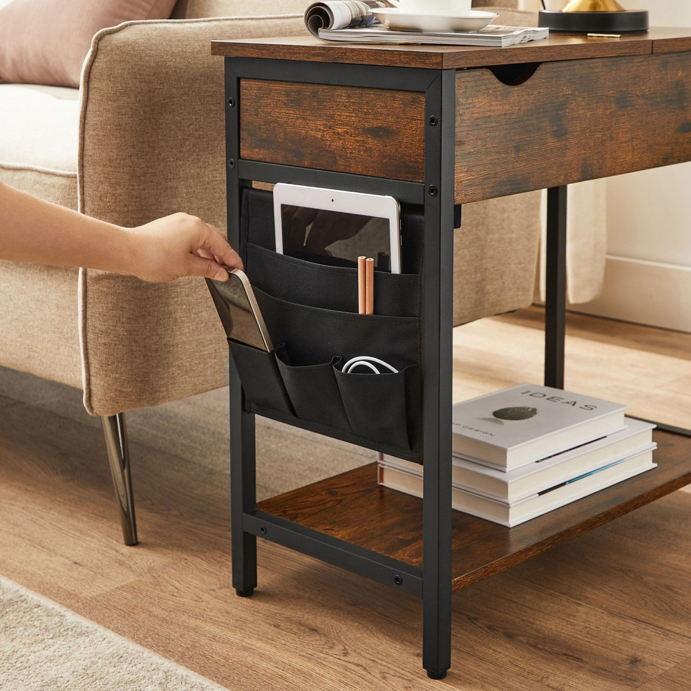 Produktbild för End Table Black, Antique Color 60x32x60cm