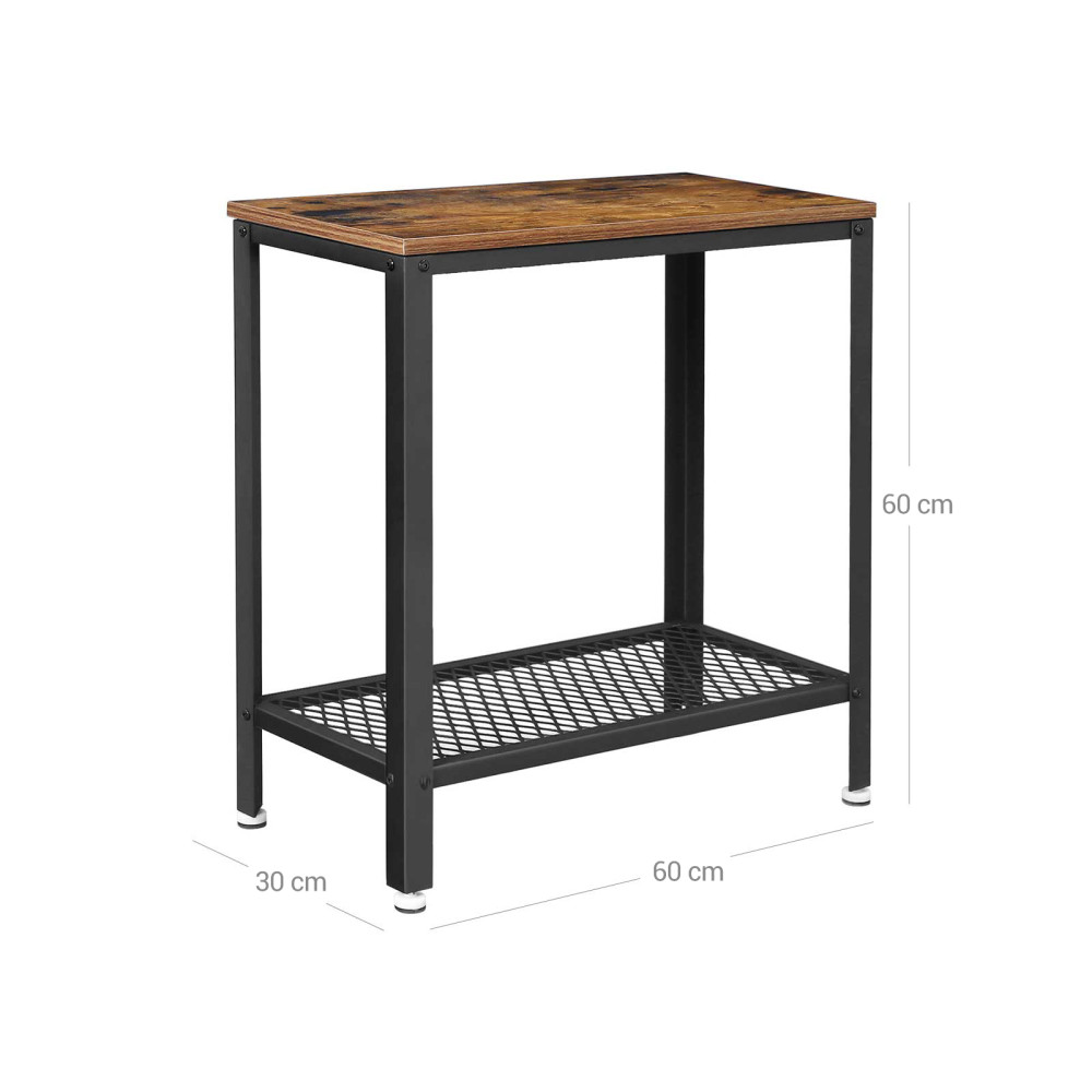 Produktbild för End Table X: Antique, Black 60x30x60cm