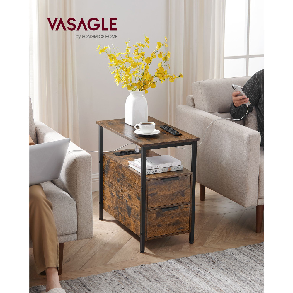 Produktbild för End Table Yellowish Brown 60x35x60cm