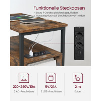 Produktbild för End Table Yellowish Brown 60x35x60cm