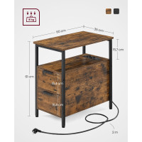 Produktbild för End Table Yellowish Brown 60x35x60cm