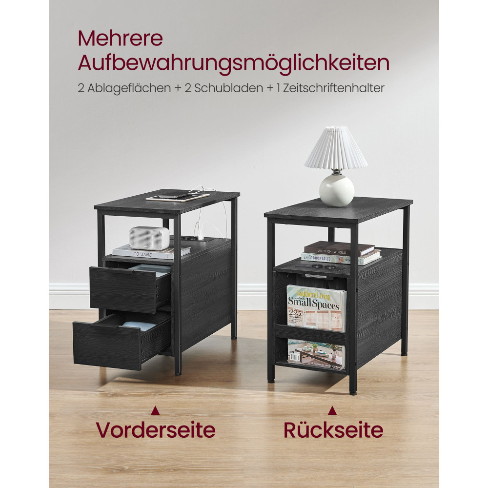 Produktbild för End Table Black 60x35x60cm