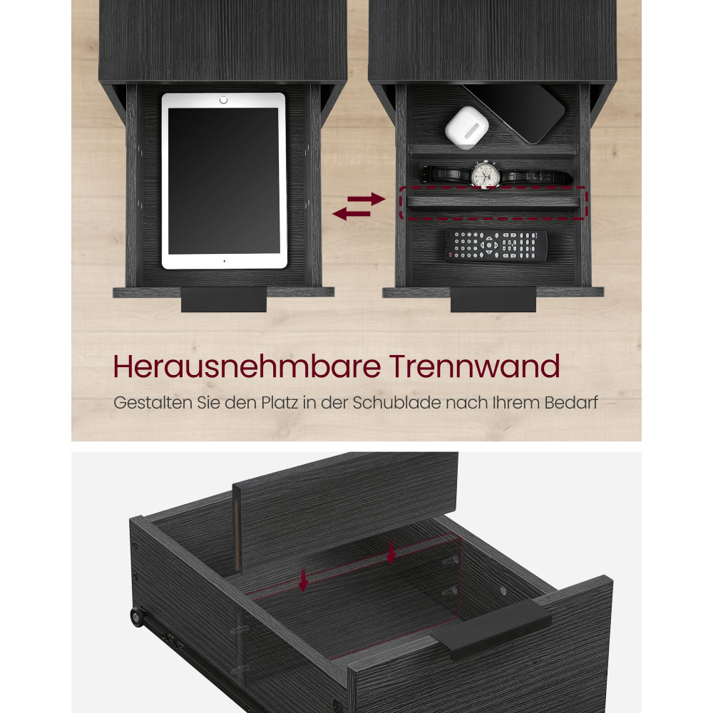 Produktbild för End Table Black 60x35x60cm
