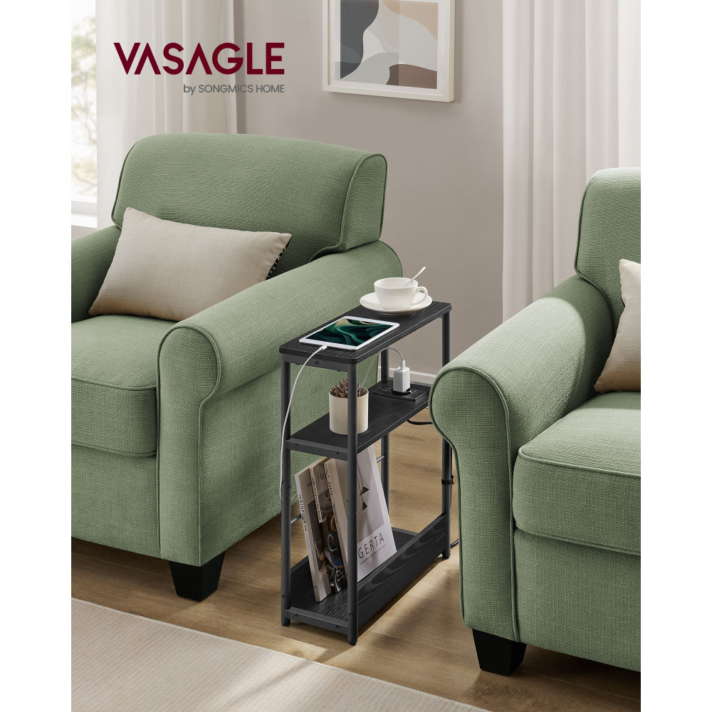 Produktbild för End Table Black 45x18x58cm