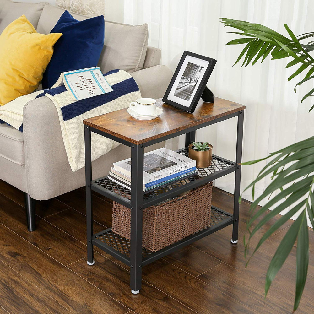 Produktbild för End Table X: Antique, Black 60x30x60cm