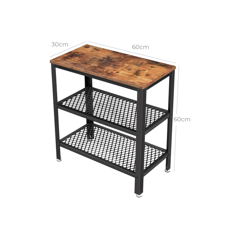 Produktbild för End Table X: Antique, Black 60x30x60cm