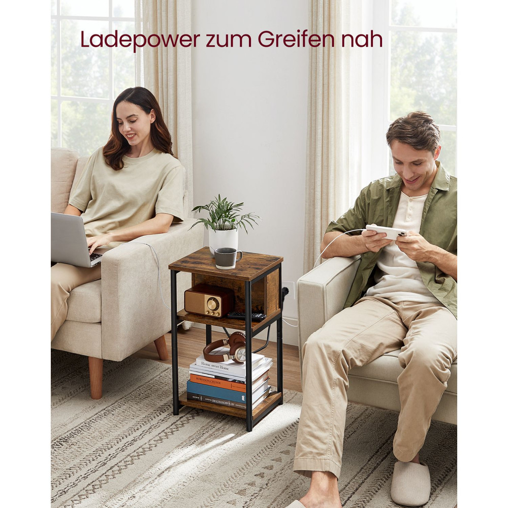 Produktbild för End Table Yellowish Brown 34x30x58cm