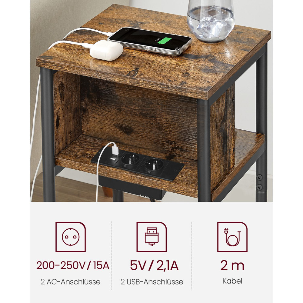 Produktbild för End Table Yellowish Brown 34x30x58cm