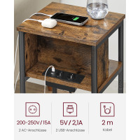 Produktbild för End Table Yellowish Brown 34x30x58cm