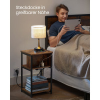 Produktbild för End Table Yellowish Brown 34x30x58cm