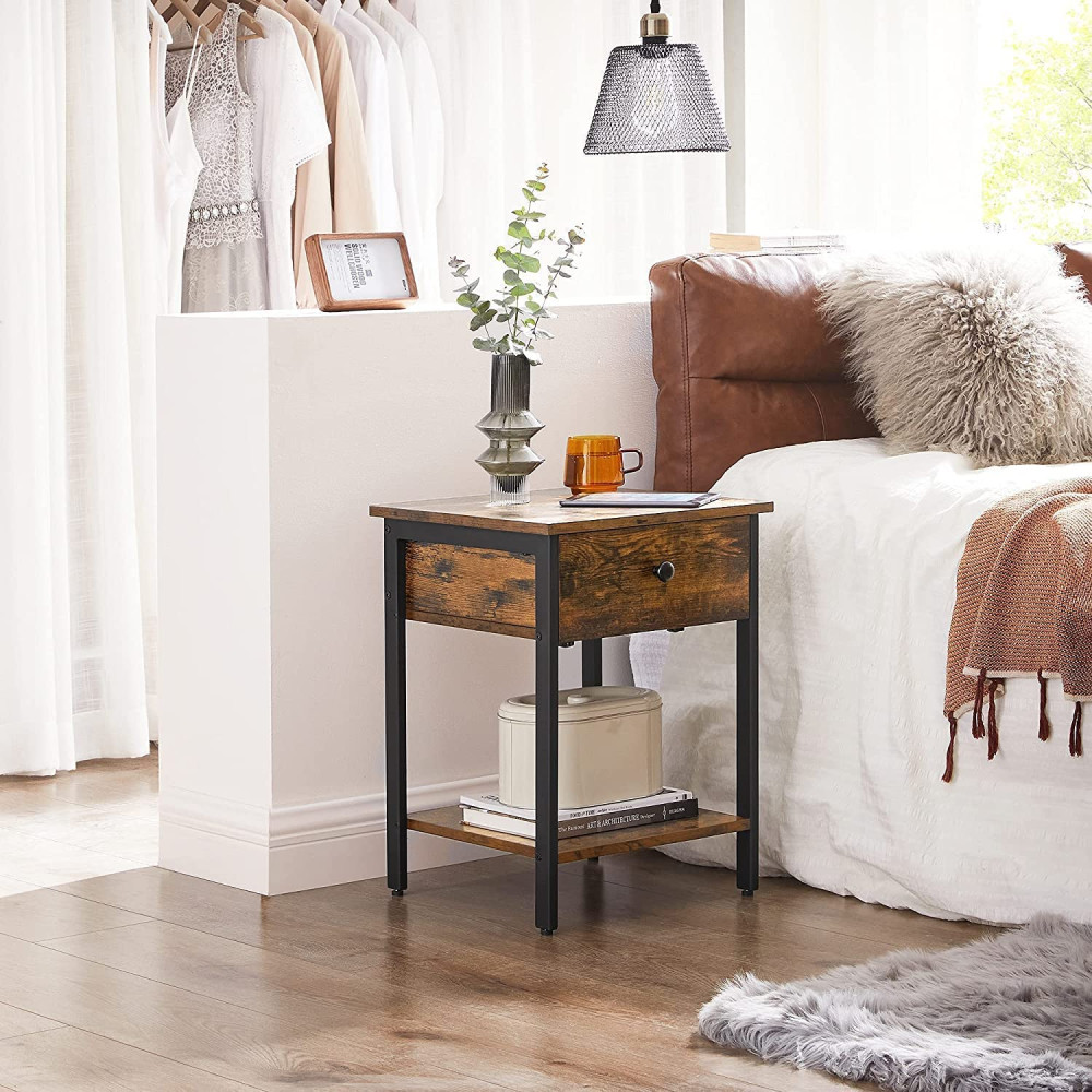 Produktbild för End Table Rustic Brown 40x40x55cm