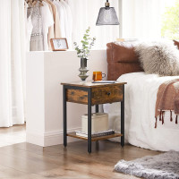 Produktbild för End Table Rustic Brown 40x40x55cm