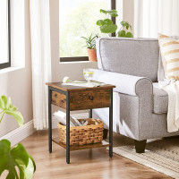 Produktbild för End Table Rustic Brown 40x40x55cm