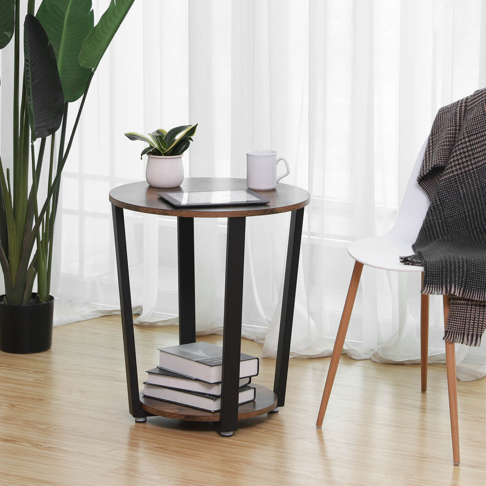 Produktbild för End Table X: Antique, Black 50x36x57cm