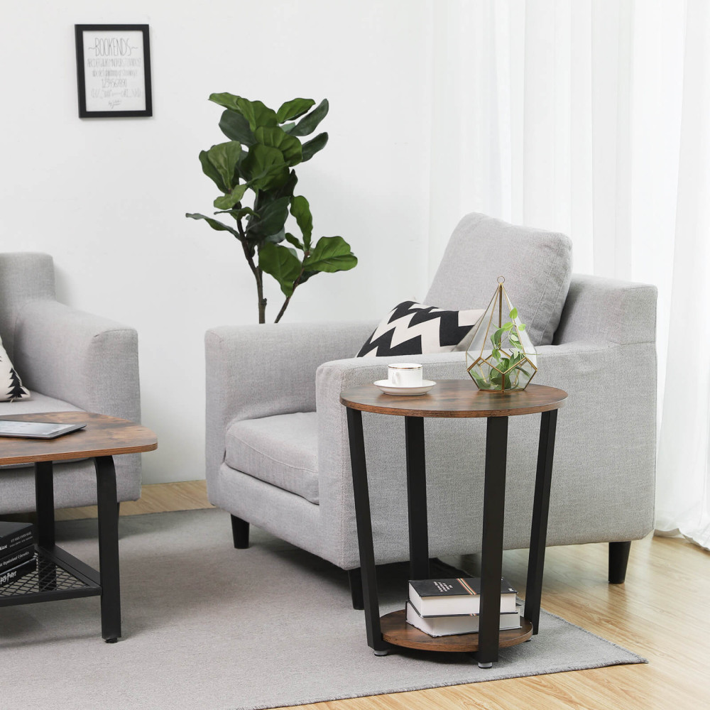Produktbild för End Table X: Antique, Black 50x36x57cm