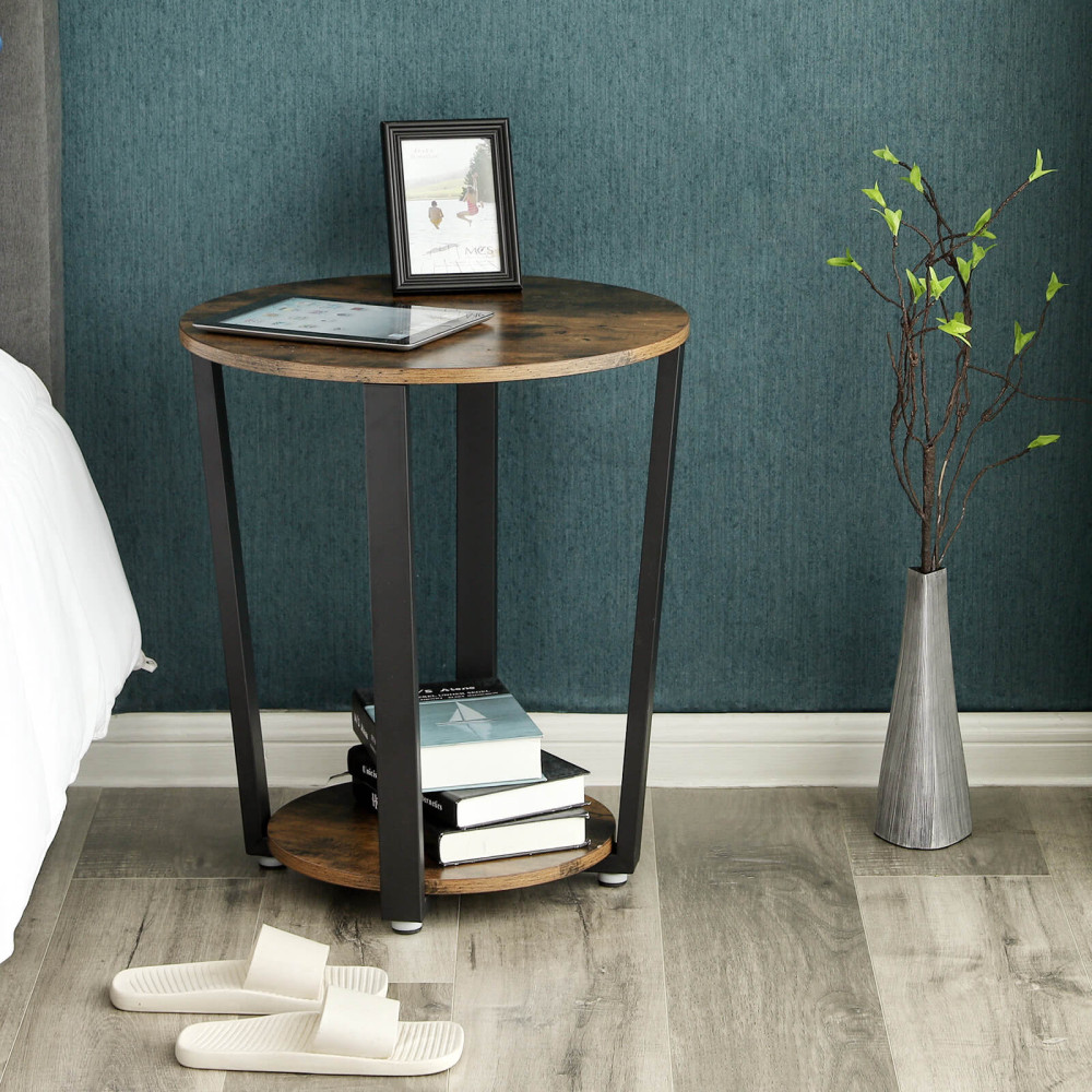 Produktbild för End Table X: Antique, Black 50x36x57cm