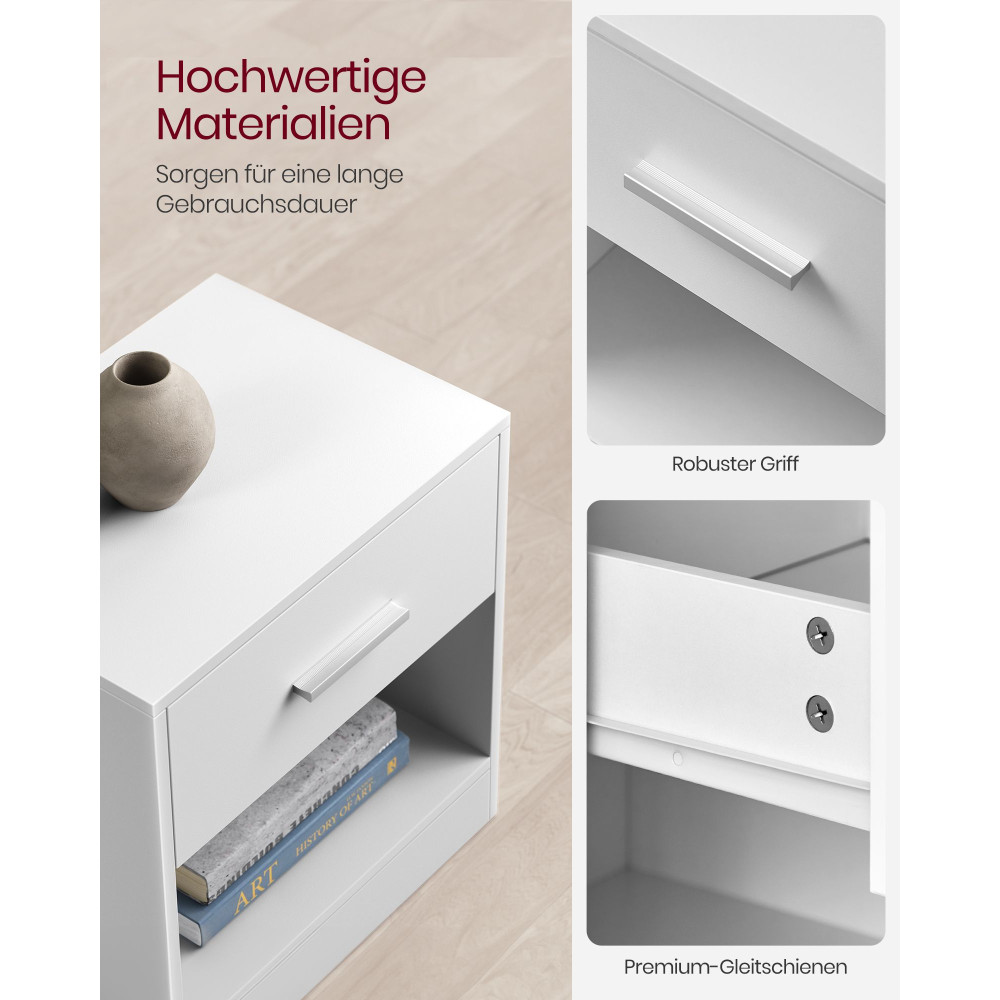 Produktbild för Nightstand White 39x28x41cm