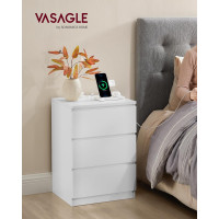 Produktbild för Nightstand White 40x35x59cm