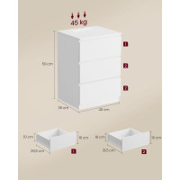 Produktbild för Nightstand White 40x35x59cm