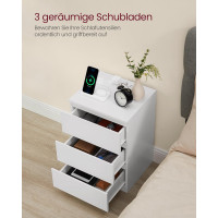 Produktbild för Nightstand White 40x35x59cm
