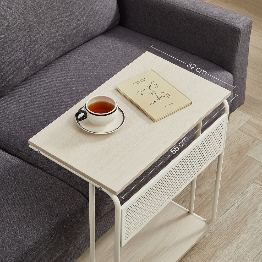Produktbild för End Table Milky Coffee Color 55x33x66cm