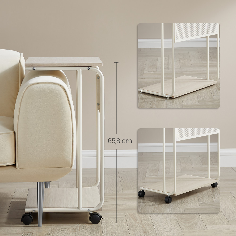 Produktbild för End Table Milky Coffee Color 55x33x66cm