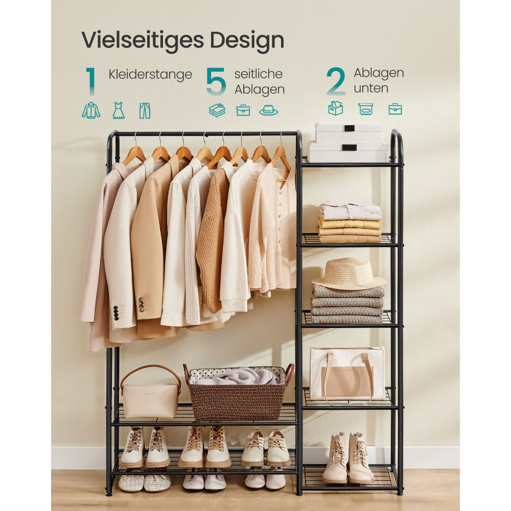 Produktbild för Clothes Rack Black 110x29x158cm