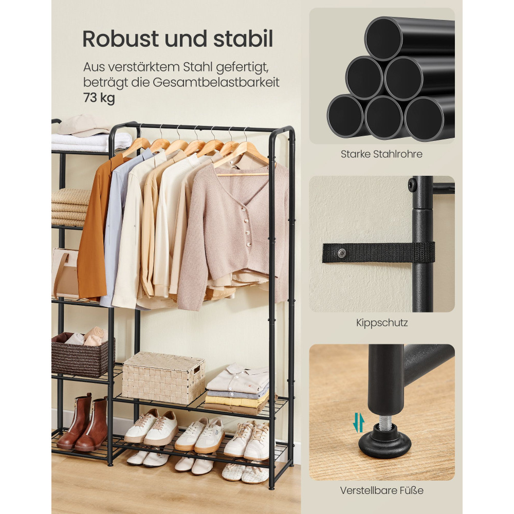 Produktbild för Clothes Rack Black 110x29x158cm