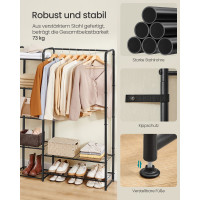 Produktbild för Clothes Rack Black 110x29x158cm