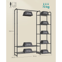 Produktbild för Clothes Rack Black 110x29x158cm