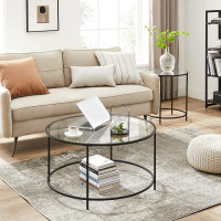Produktbild för Coffee Table Black 84x84x46cm