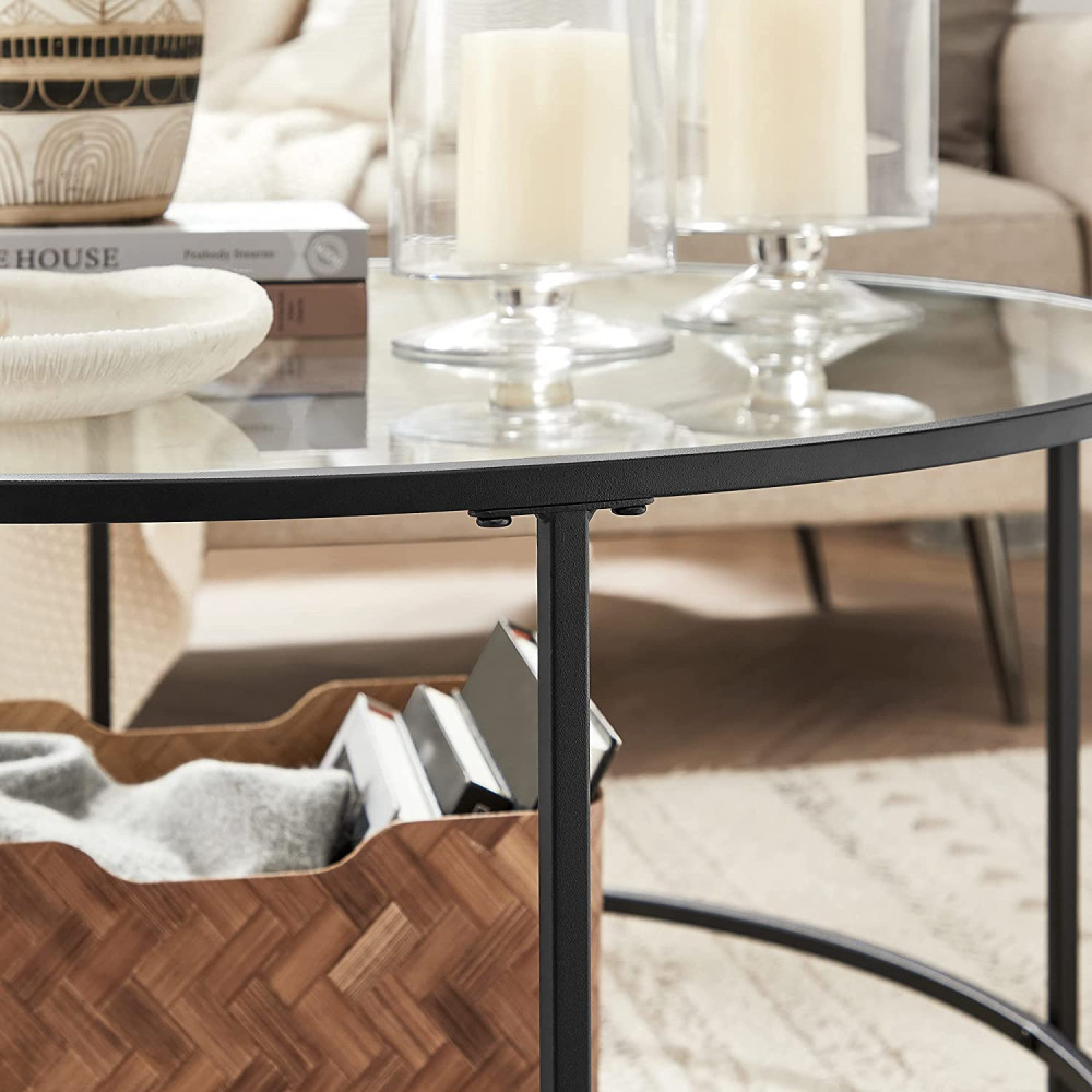 Produktbild för Coffee Table Black 84x84x46cm