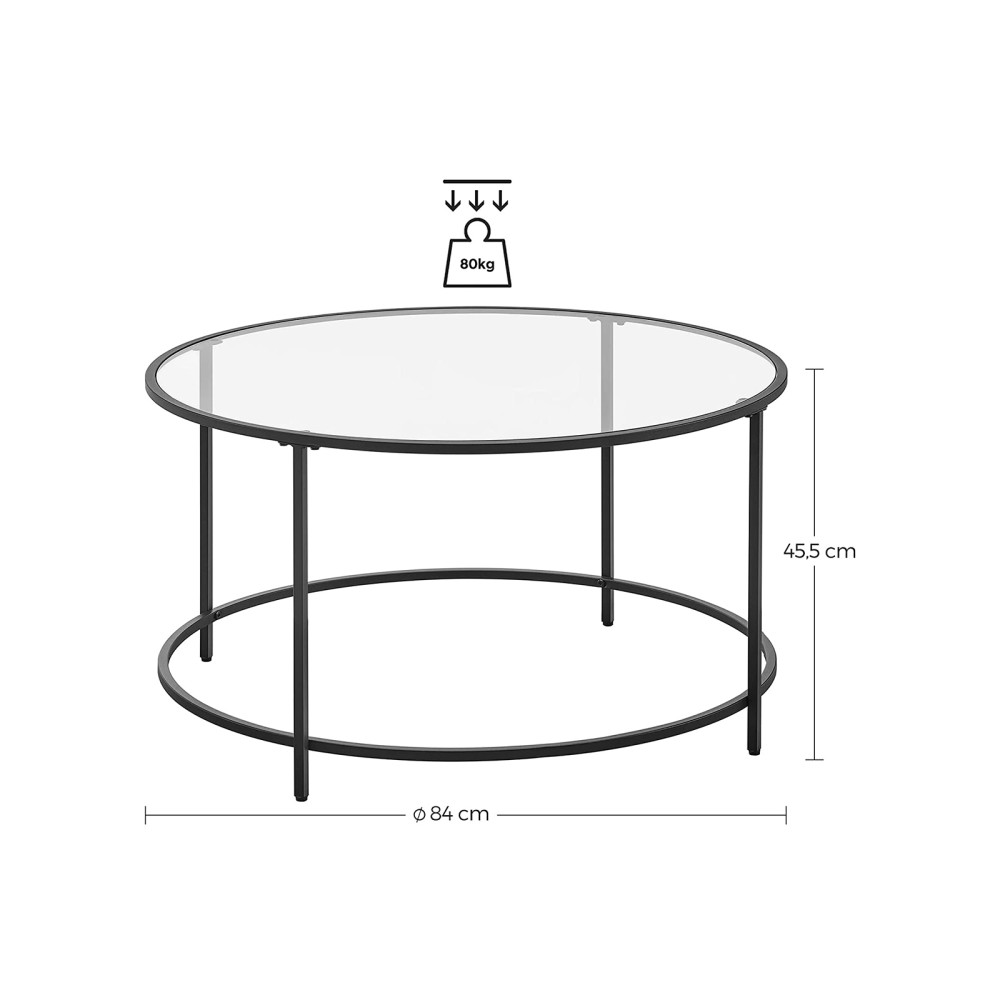 Produktbild för Coffee Table Black 84x84x46cm
