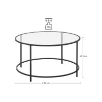 Produktbild för Coffee Table Black 84x84x46cm