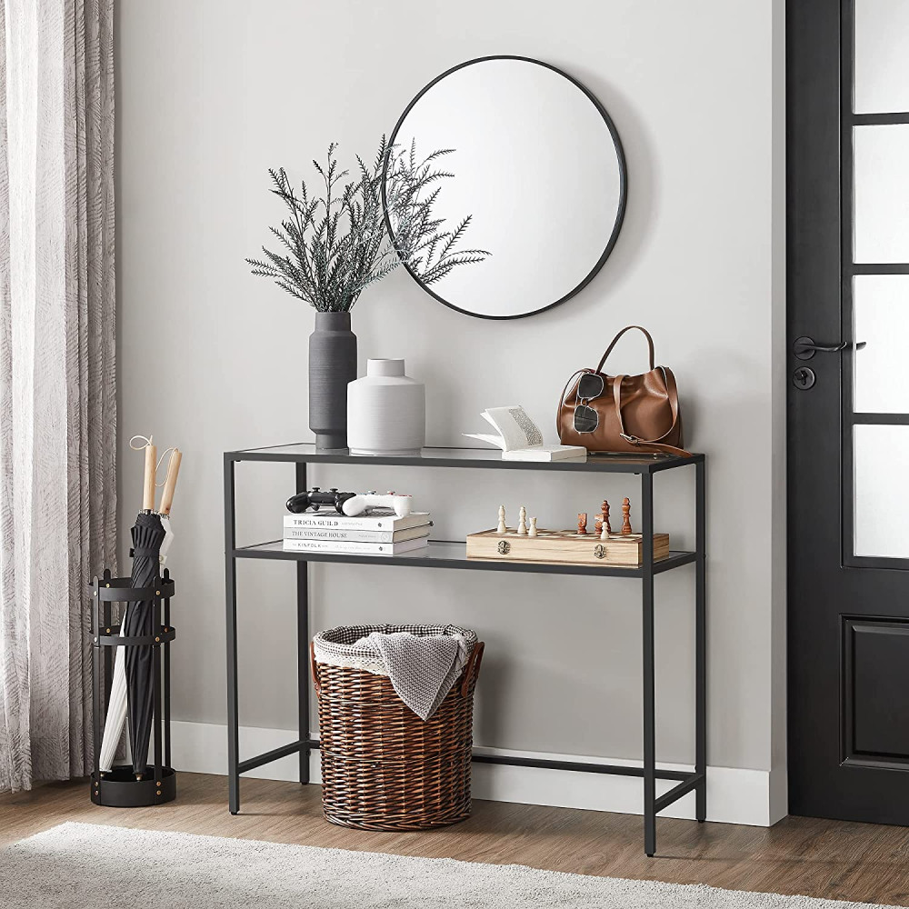 Produktbild för Console Table Black, Black 100x80x35cm