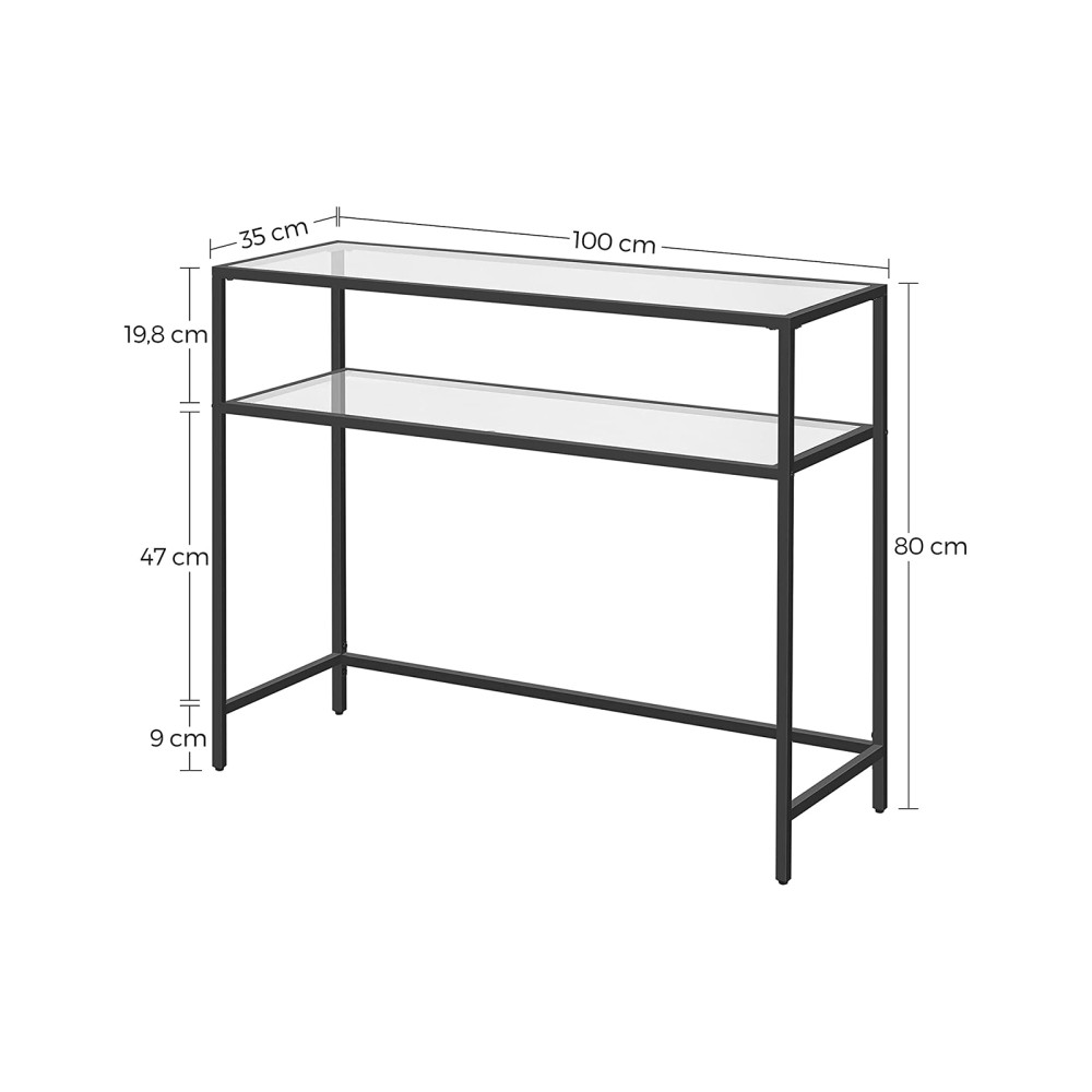 Produktbild för Console Table Black, Black 100x80x35cm