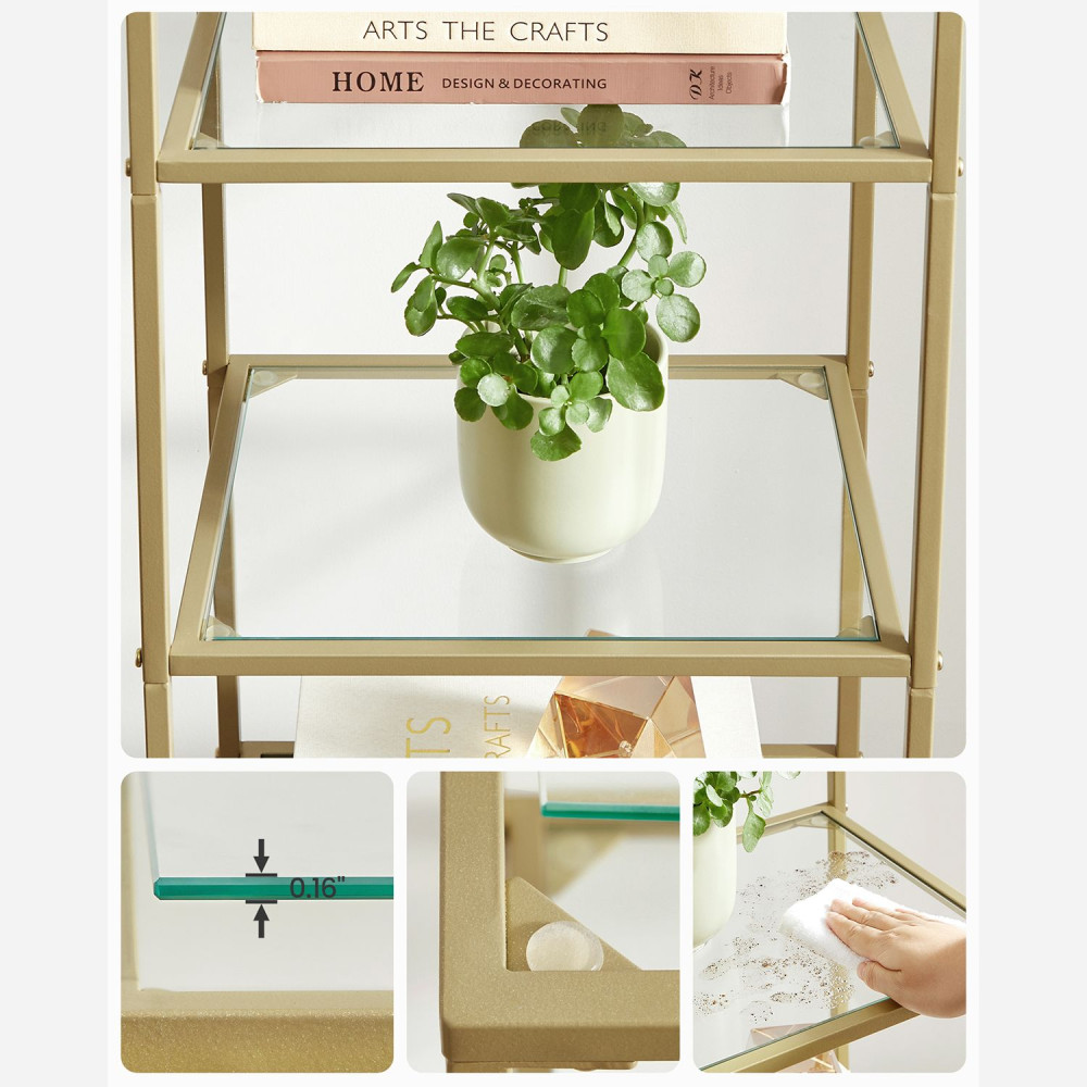 Produktbild för Storage Rack Gold 40x30x125cm