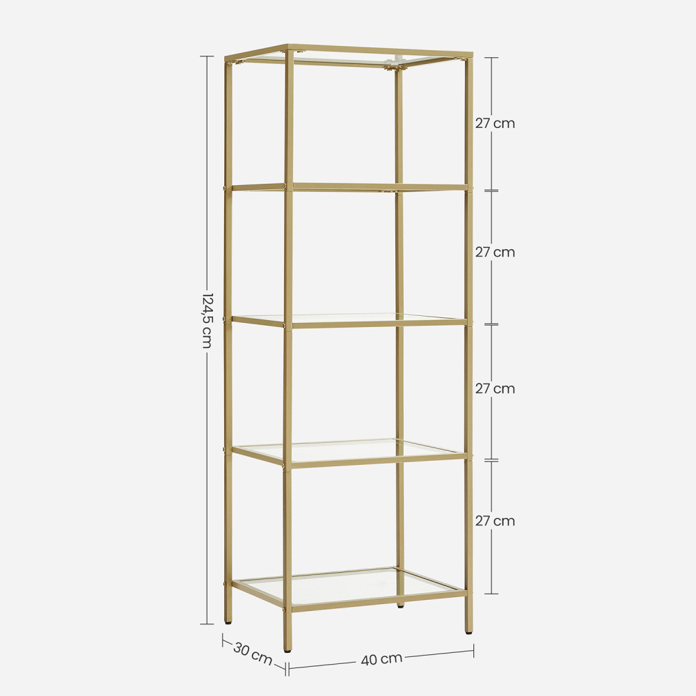 Produktbild för Storage Rack Gold 40x30x125cm