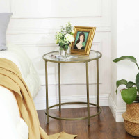 Produktbild för Side Table Gold 50x50x55cm