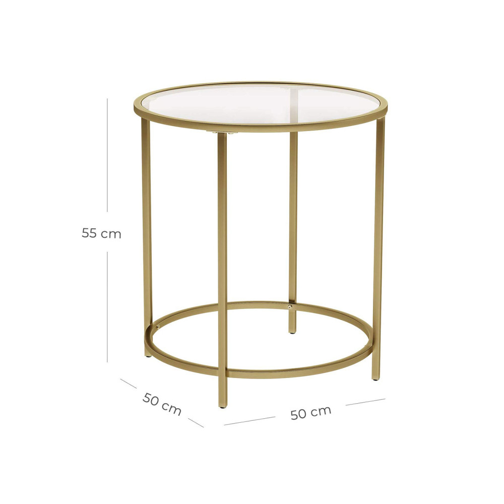 Produktbild för Side Table Gold 50x50x55cm