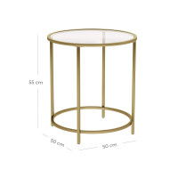 Produktbild för Side Table Gold 50x50x55cm