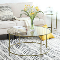 Produktbild för Coffee Table Gold 84x84x46cm