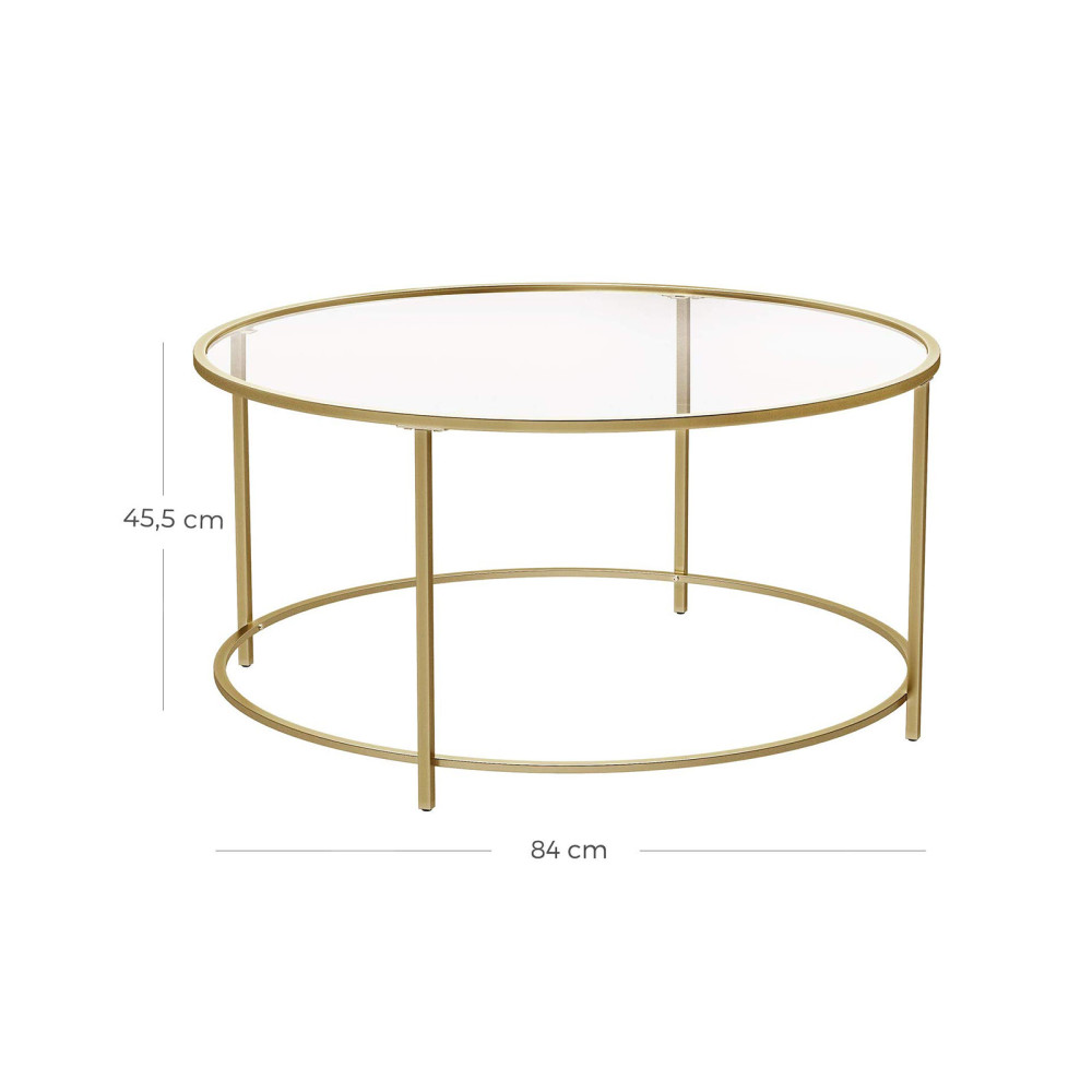 Produktbild för Coffee Table Gold 84x84x46cm
