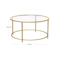 Produktbild för Coffee Table Gold 84x84x46cm
