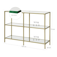 Produktbild för Storage Rack Gold 100x30x73cm