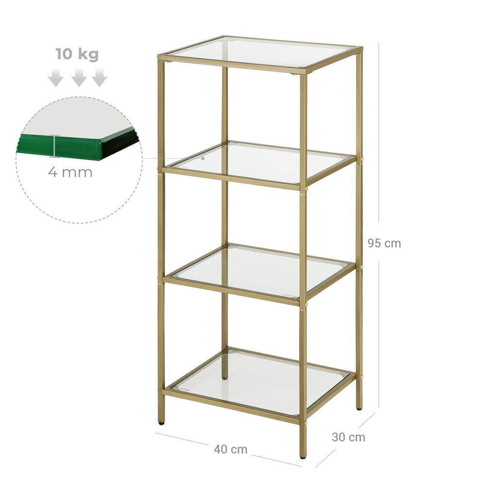 Produktbild för Storage Rack Gold 40x30x95cm
